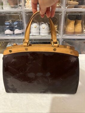 Louis Vuitton Brown Patent Vernis with Natural Vachetta Top-Handle Satchel